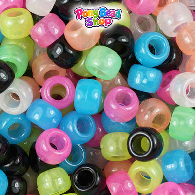 Glow Kandi Multi 9mm Barrel Plastic Pony Beads (500pcs)