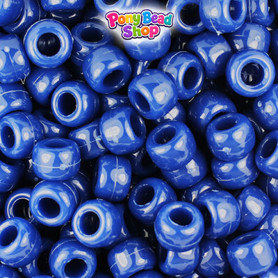 Navy Opaque 9mm Barrel Pony Beads (500pcs)