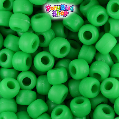 Grasshopper Matte 9mm Barrel Plastic Pony Beads (500pcs)