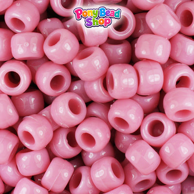 Mauve Opaque 9mm Barrel Plastic Pony Beads (500pcs)