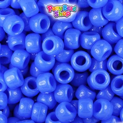 Periwinkle Opaque 9mm Barrel Plastic Pony Beads (500pcs)