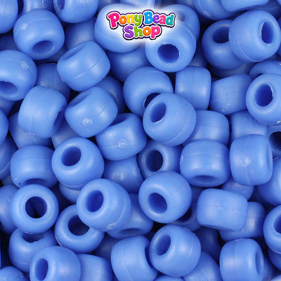 Periwinkle Matte 9mm Barrel Plastic Pony Beads (500pcs)