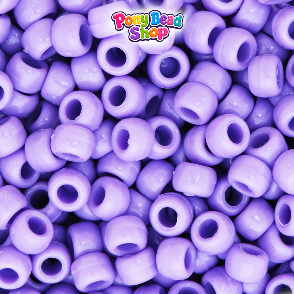 Creamy Lilac Opaque 9mm Barrel Plastic Pony Beads (500pcs)