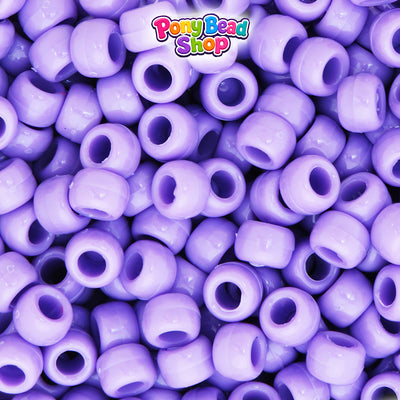 Creamy Lilac Opaque 9mm Barrel Plastic Pony Beads (500pcs)