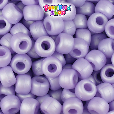 Light Purple Ashed Pearl 9mm Barrel Plastic Pony Beads (500pcs)