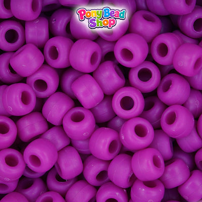 Mulberry Matte 9mm Barrel Plastic Pony Beads (500pcs)