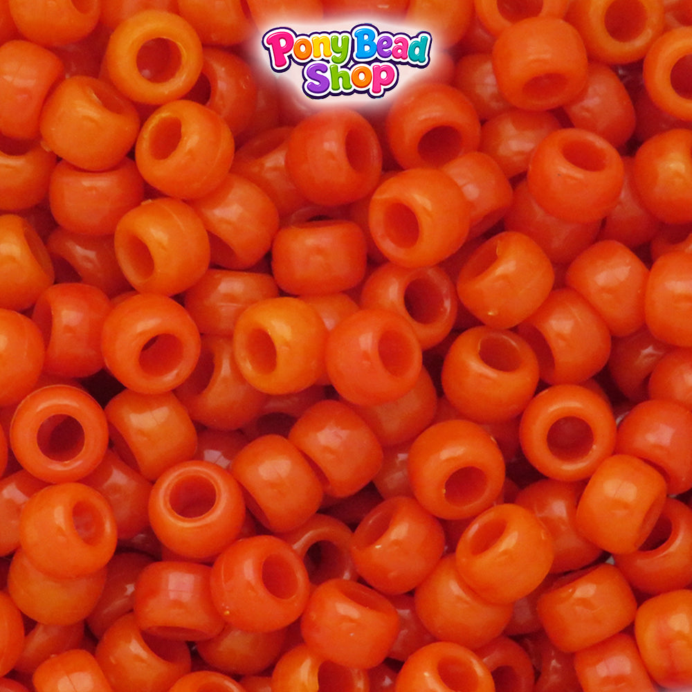 Pumpkin Spice Opaque 9mm Barrel Plastic Pony Beads (500pcs)