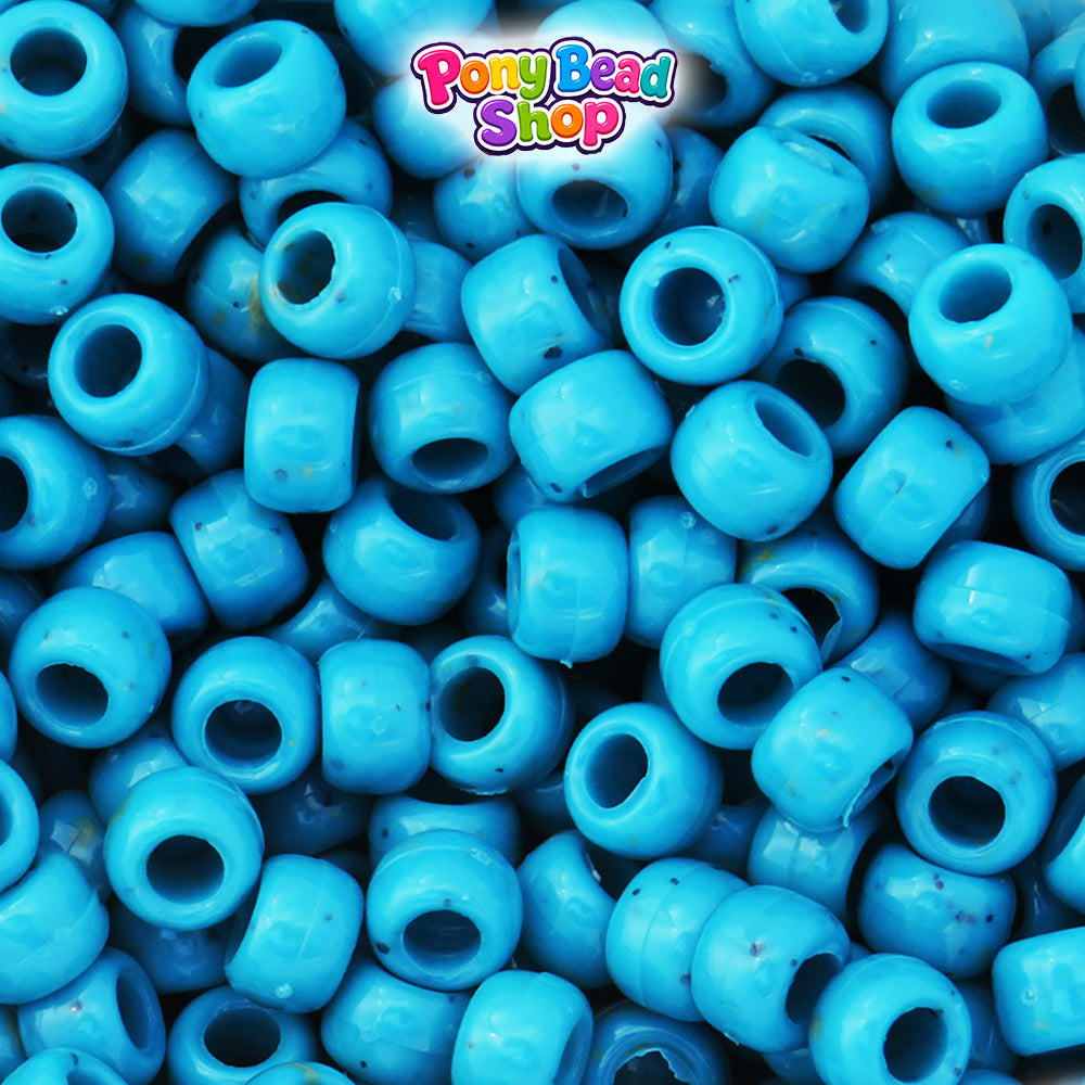 Robin's Egg Opaque 9mm Barrel Plastic Pony Beads (500pcs)