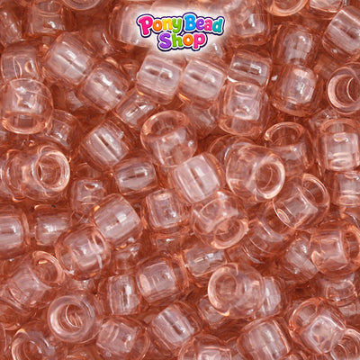 Vintage Peach Transparent 9mm Barrel Plastic Pony Beads (500pcs)