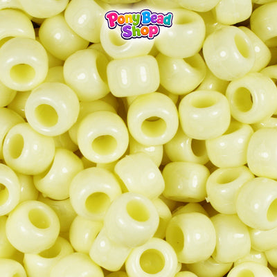 Buttermilk Opaque 9mm Barrel Plastic Pony Beads (500pcs)