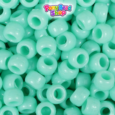 Sea Foam Opaque 9mm Barrel Plastic Pony Beads (500pcs)