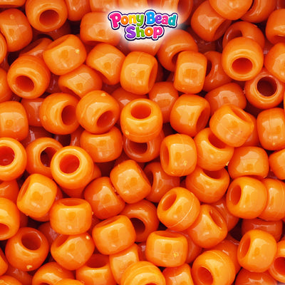 Butternut Opaque 9mm Barrel Plastic Pony Beads (500pcs)