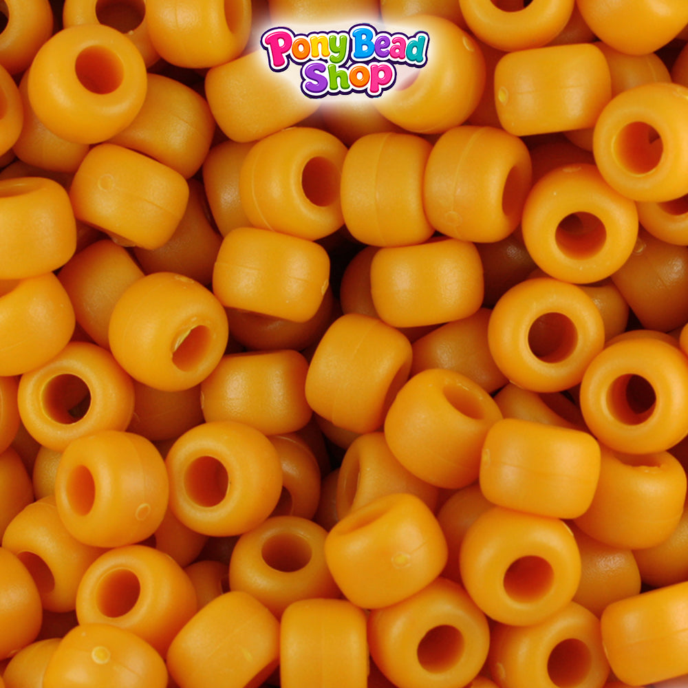 Butternut Matte 9mm Barrel Plastic Pony Beads (500pcs)