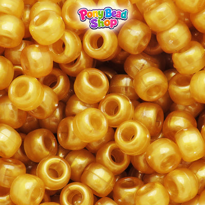 Light Bronze Pearl 9mm Barrel Plastic Pony Beads (500pcs)