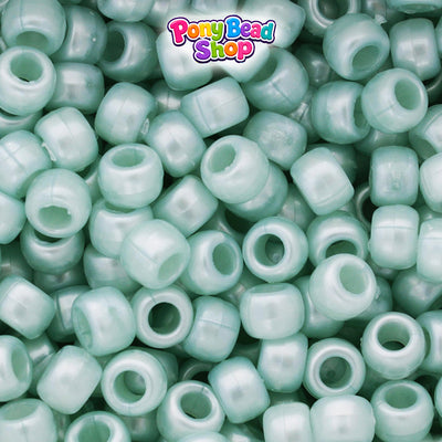 Light Caribbean Pearl 9mm Barrel Plastic Pony Beads (500pcs)