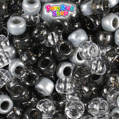 Dark Knight Multi 9mm Barrel Plastic Pony Beads (500pcs)