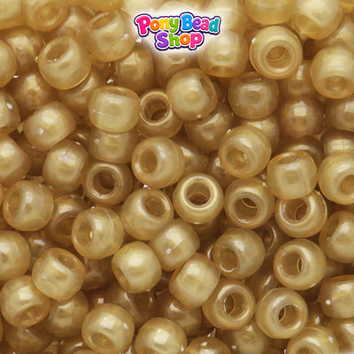 Light Brown Translucent 9mm Barrel Plastic Pony Beads (500pcs)