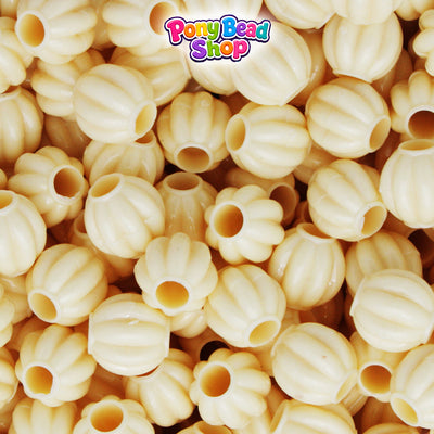 Ivory Opaque 10mm Melon Plastic Pony Beads (300pcs)