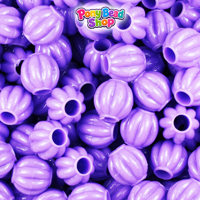 Lilac Opaque 10mm Melon Plastic Pony Beads (300pcs)