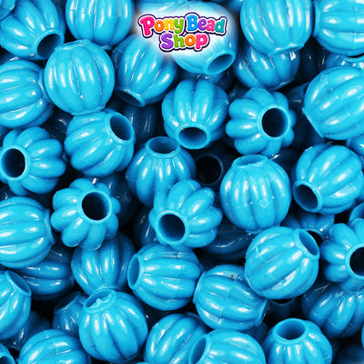Dark Turquoise Opaque 10mm Melon Plastic Pony Beads (300pcs)