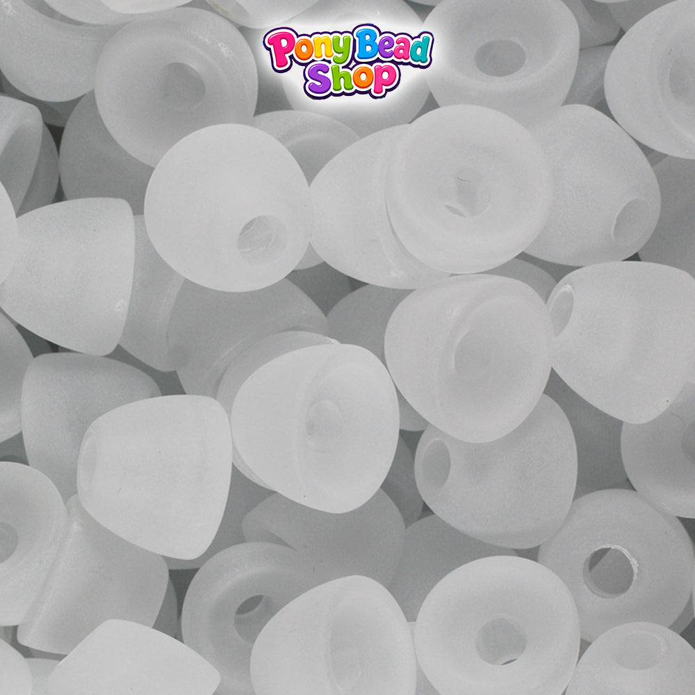Ice Frosted 12mm Bell Plastic Pony Beads (50pcs)