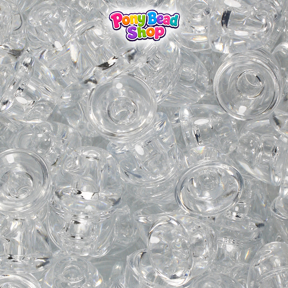 Crystal Transparent 12mm Bell Plastic Pony Beads (50pcs)