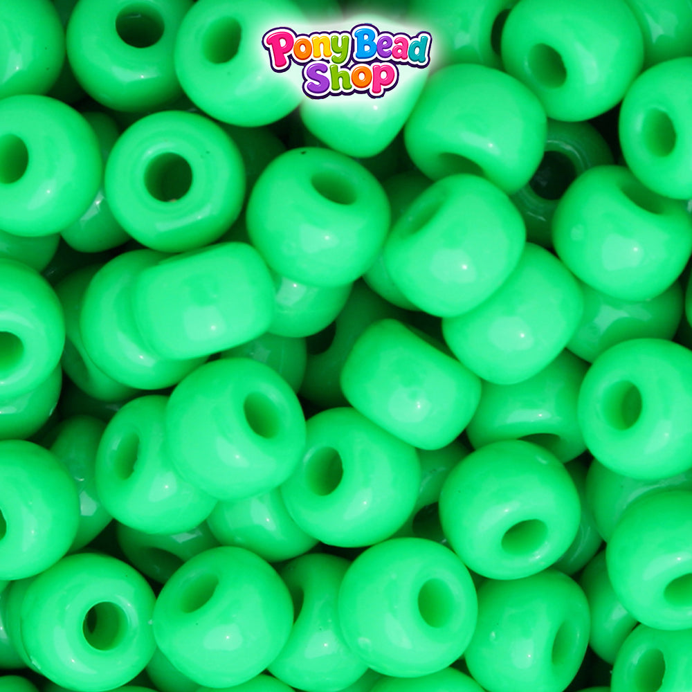 Grasshopper Neon Bright 11mm Large Barrel Plastic Pony Beads (250pcs)