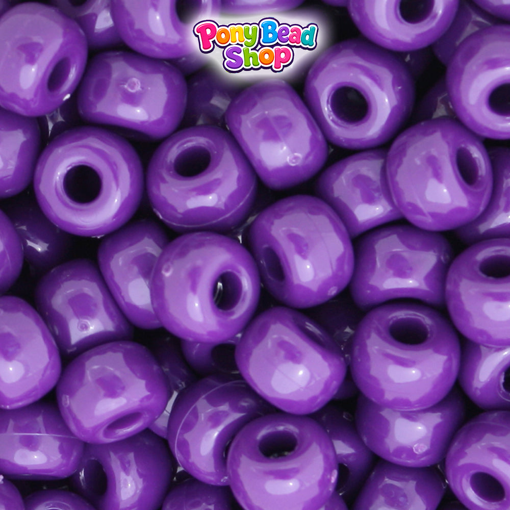 Plum Neon Bright 11mm Large Barrel Plastic Pony Beads (250pcs)
