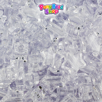 Crystal Transparent 13mm Star Plastic Pony Beads (250pcs)
