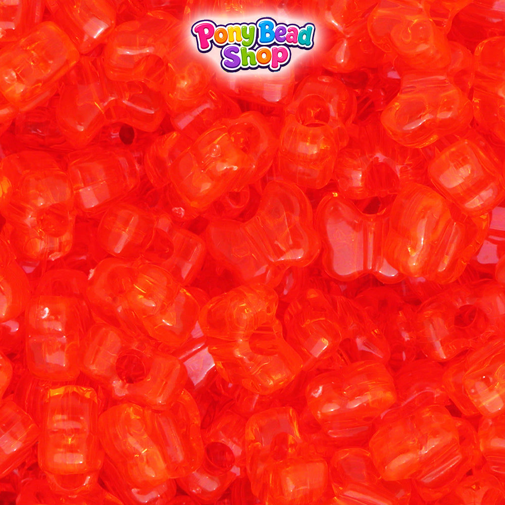 Hyacinth Transparent 13mm Butterfly Plastic Pony Beads (250pcs)