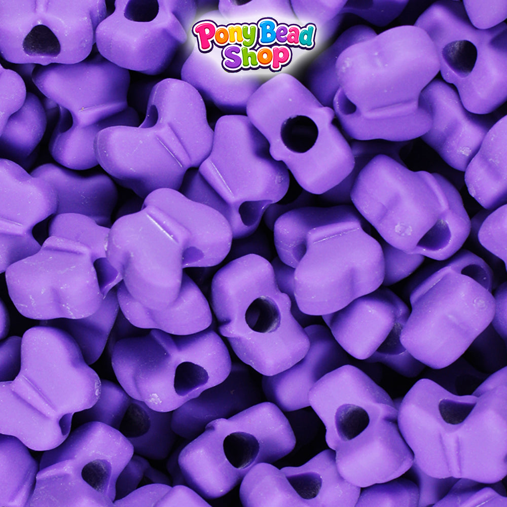 Dark Lilac Matte 13mm Butterfly Plastic Pony Beads (250pcs)