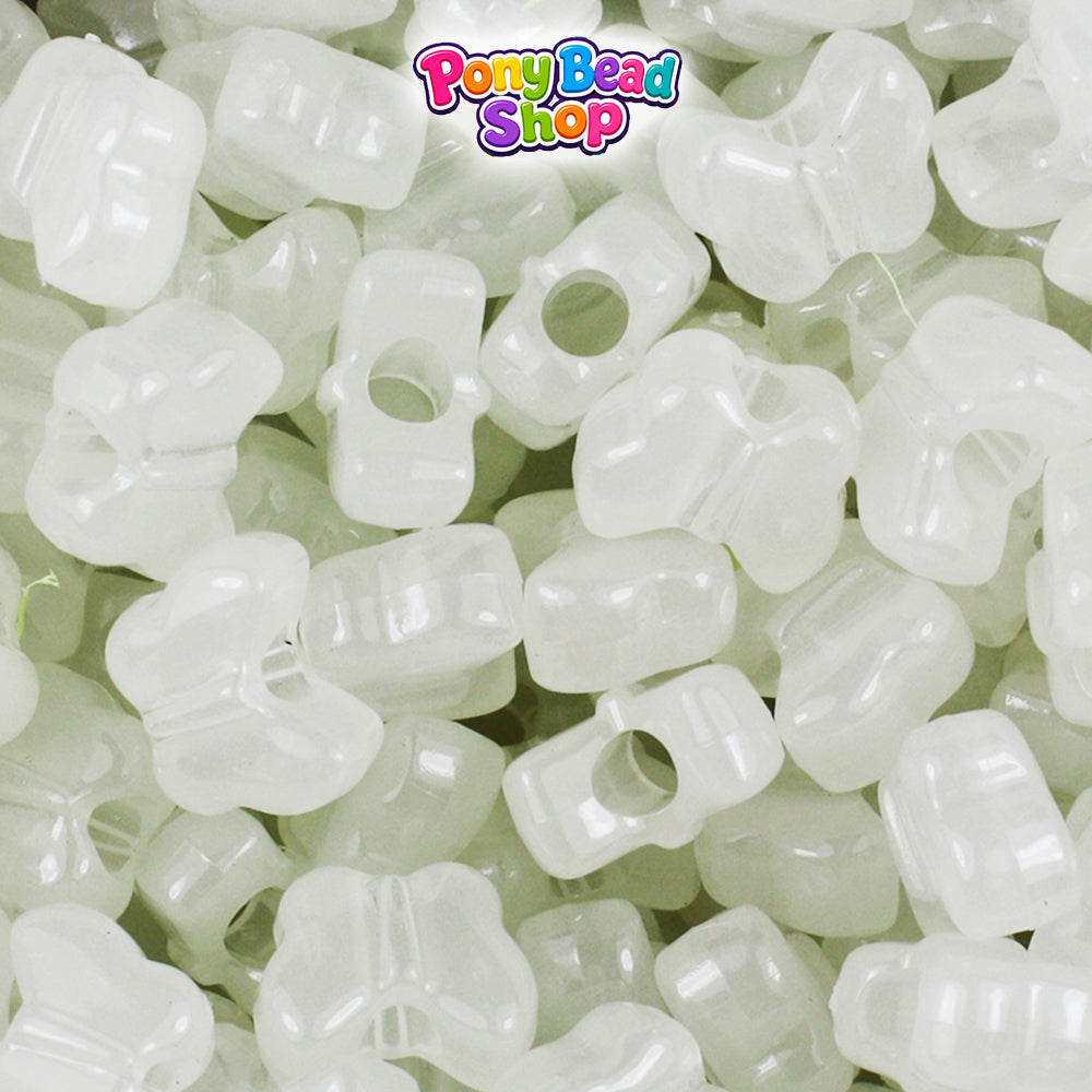 Night Glow-in-the-Dark 13mm Butterfly Plastic Pony Beads (250pcs)