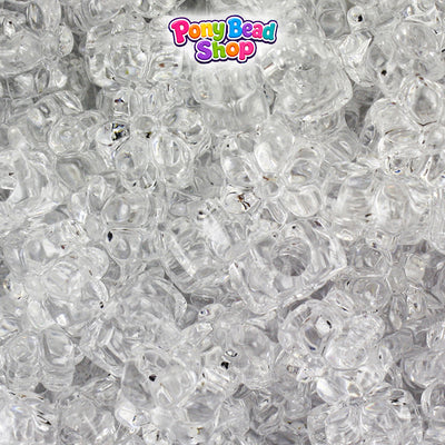 Crystal Transparent 12mm Flower Plastic Pony Beads (250pcs)