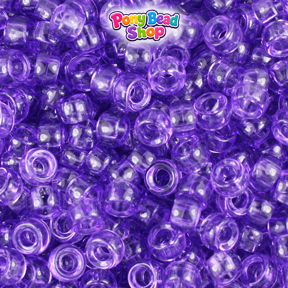 Amethyst Transparent 6.5mm Mini Barrel Plastic Pony Beads (1000pcs)