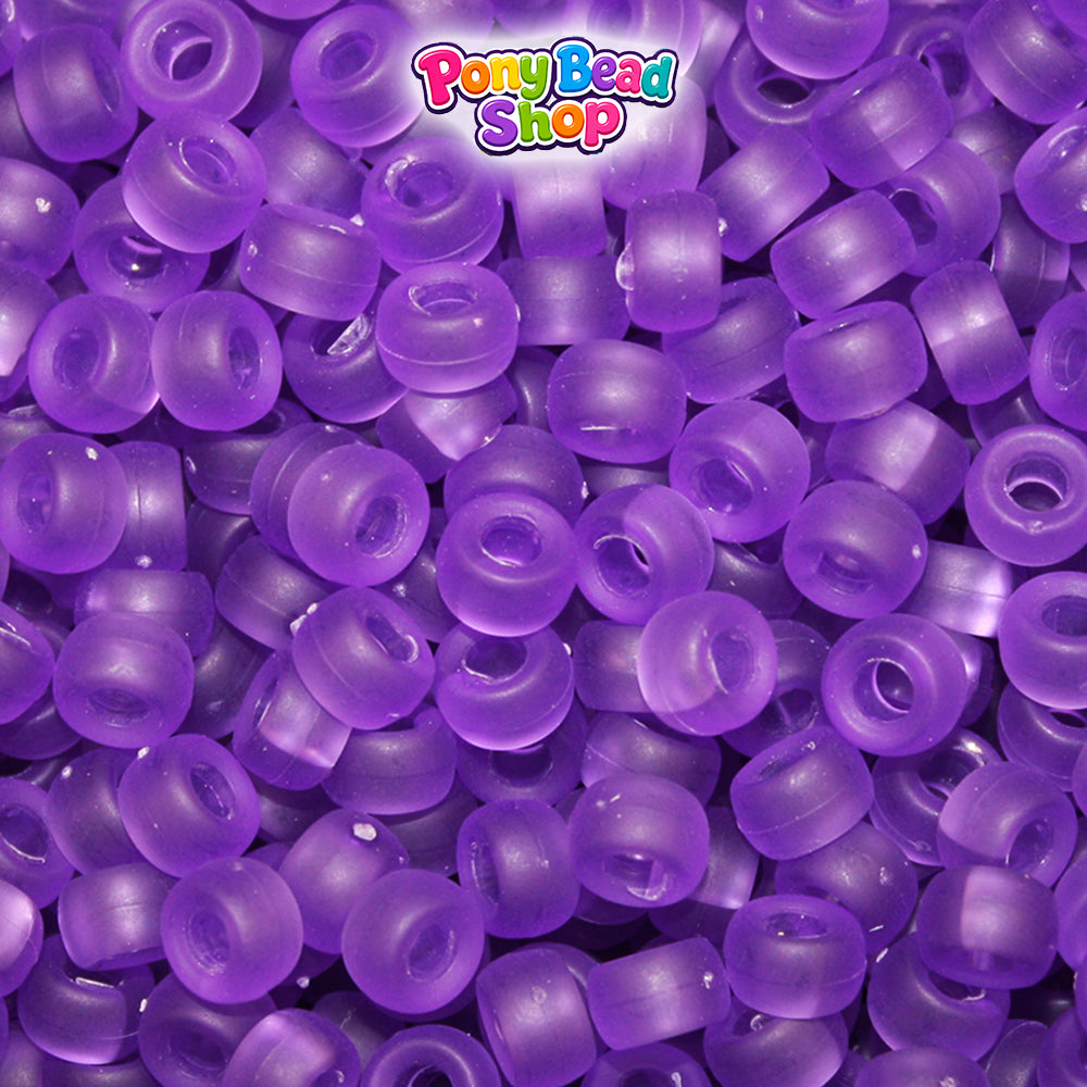 Amethyst Frosted 6.5mm Mini Barrel Plastic Pony Beads (1000pcs)