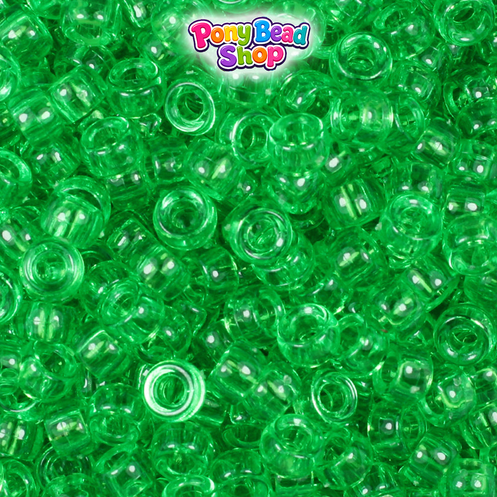 Mint Transparent 6.5mm Mini Barrel Plastic Pony Beads (1000pcs)