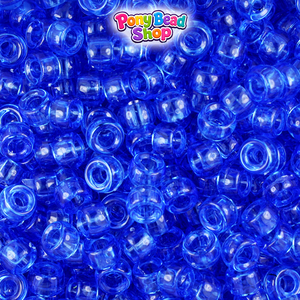 Dark Sapphire Transparent 6.5mm Mini Barrel Plastic Pony Beads (1000pcs)