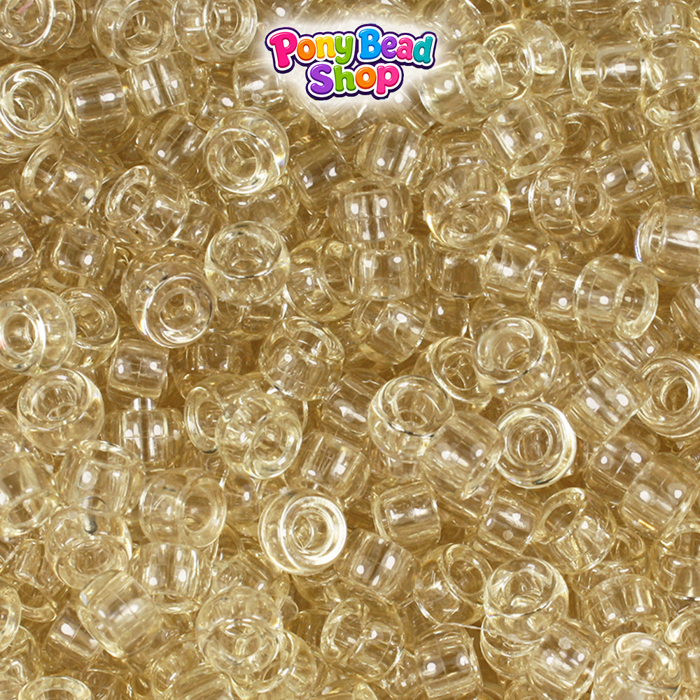 Champagne Transparent 6.5mm Mini Barrel Plastic Pony Beads (1000pcs)