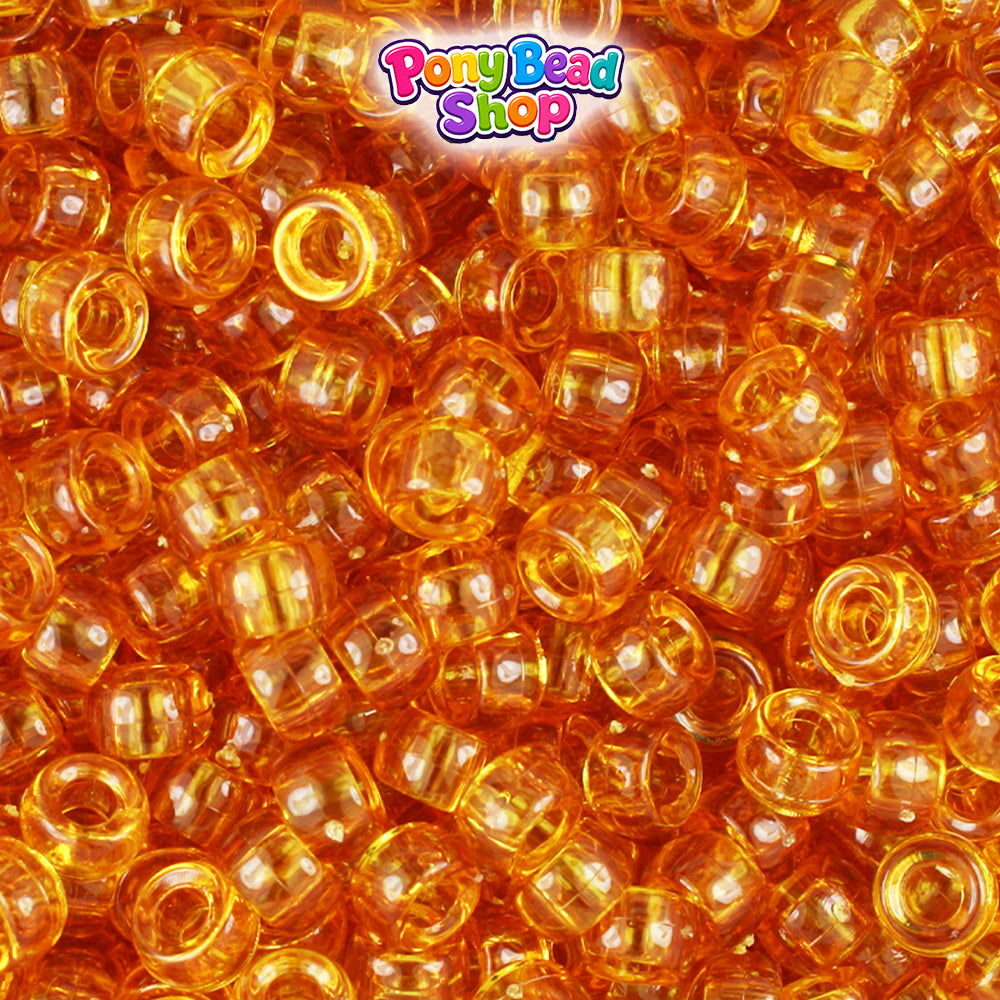 Topaz Transparent 6.5mm Mini Barrel Plastic Pony Beads (1000pcs)