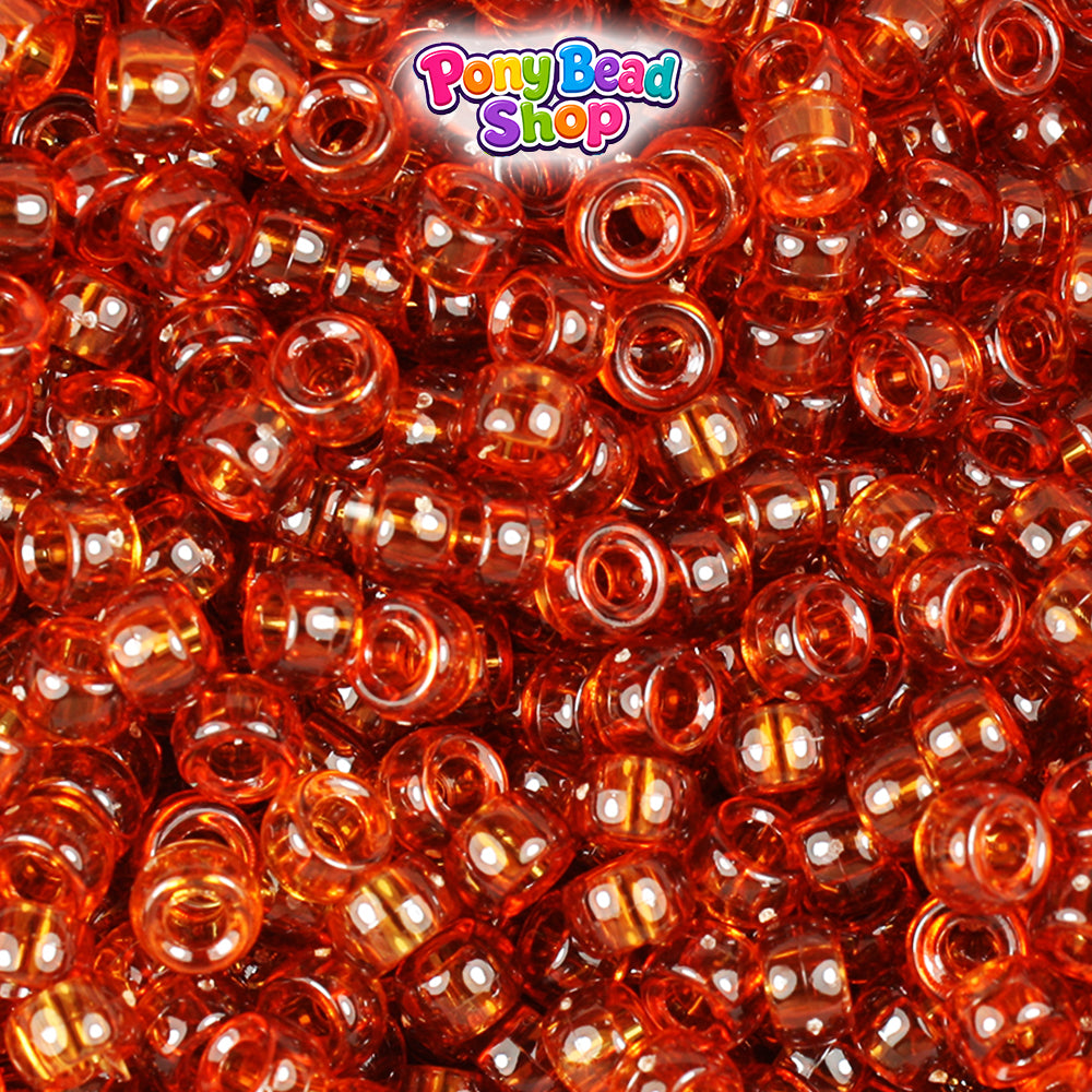Tortoise Transparent 6.5mm Mini Barrel Plastic Pony Beads (1000pcs)