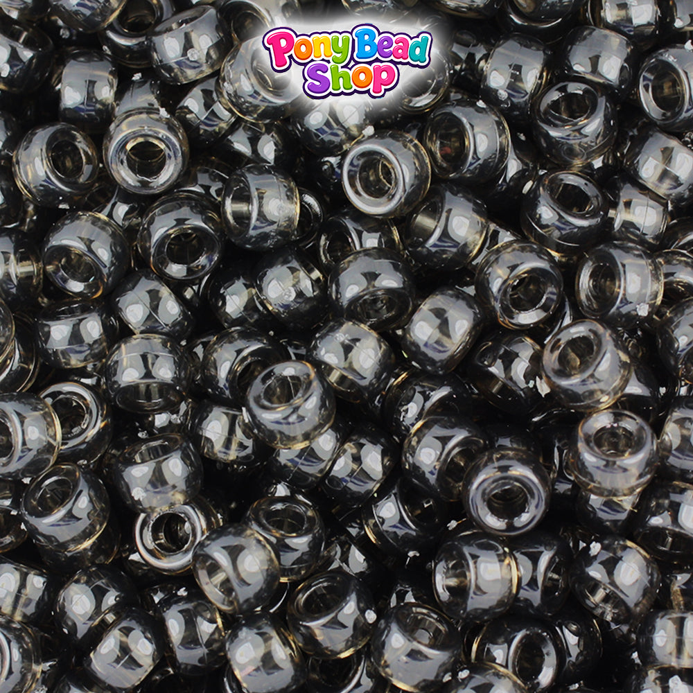 Jet Transparent 6.5mm Mini Barrel Plastic Pony Beads (1000pcs)
