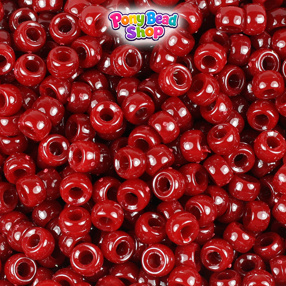 Cranberry Opaque 6.5mm Mini Barrel Plastic Pony Beads (1000pcs)
