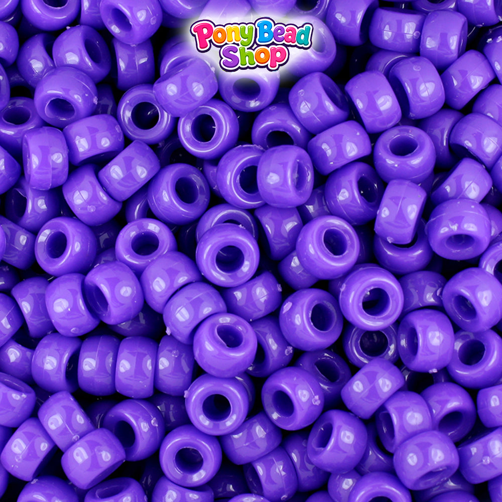 Dark Lilac Opaque 6.5mm Mini Barrel Plastic Pony Beads (1000pcs)