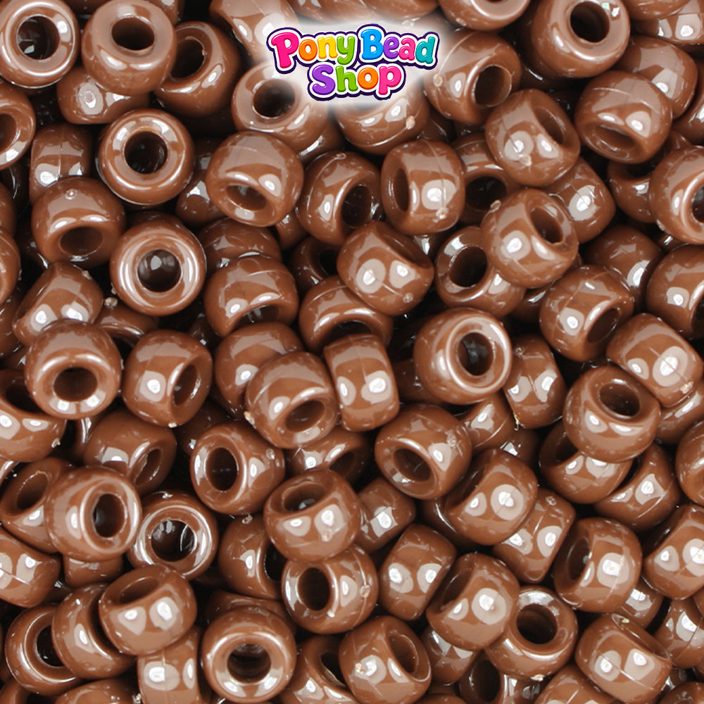 Chocolate Opaque 6.5mm Mini Barrel Plastic Pony Beads (1000pcs)