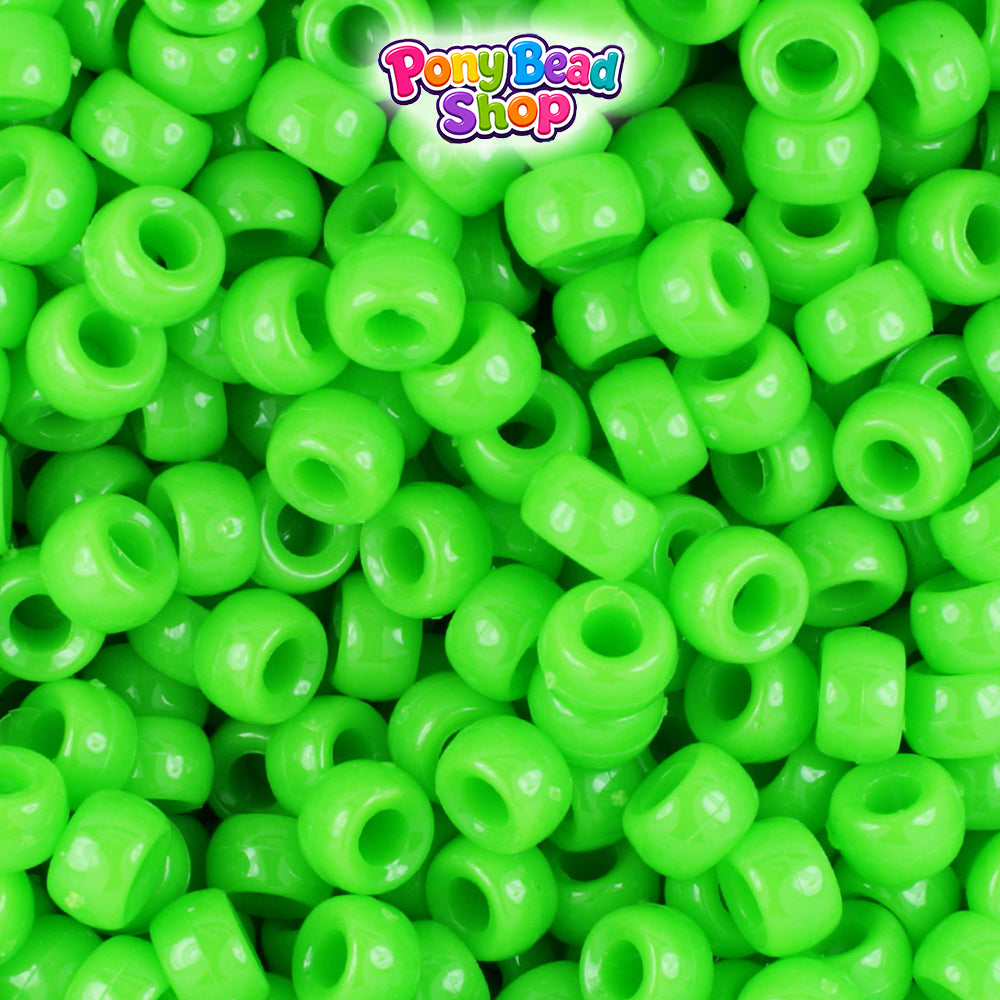 Lime Opaque 6.5mm Mini Barrel Plastic Pony Beads (1000pcs)