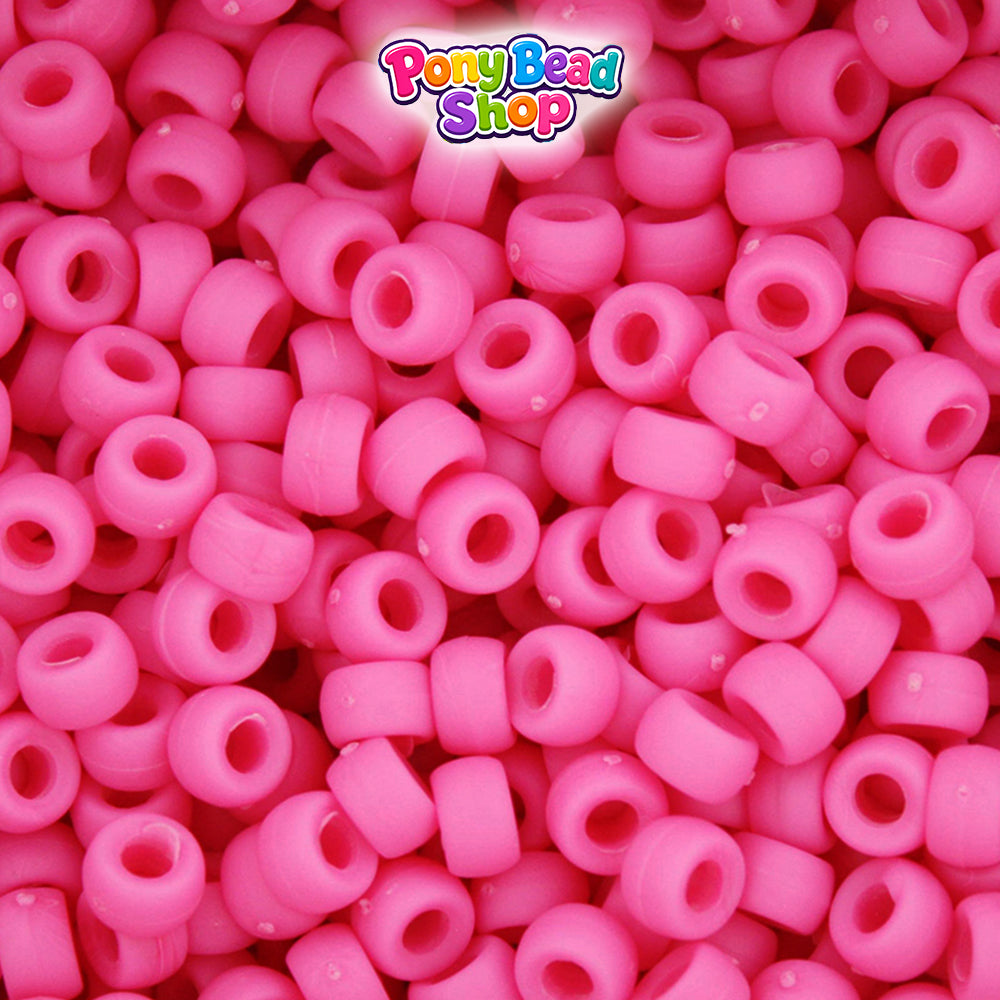Dark Pink Matte 6.5mm Mini Barrel Plastic Pony Beads (1000pcs)