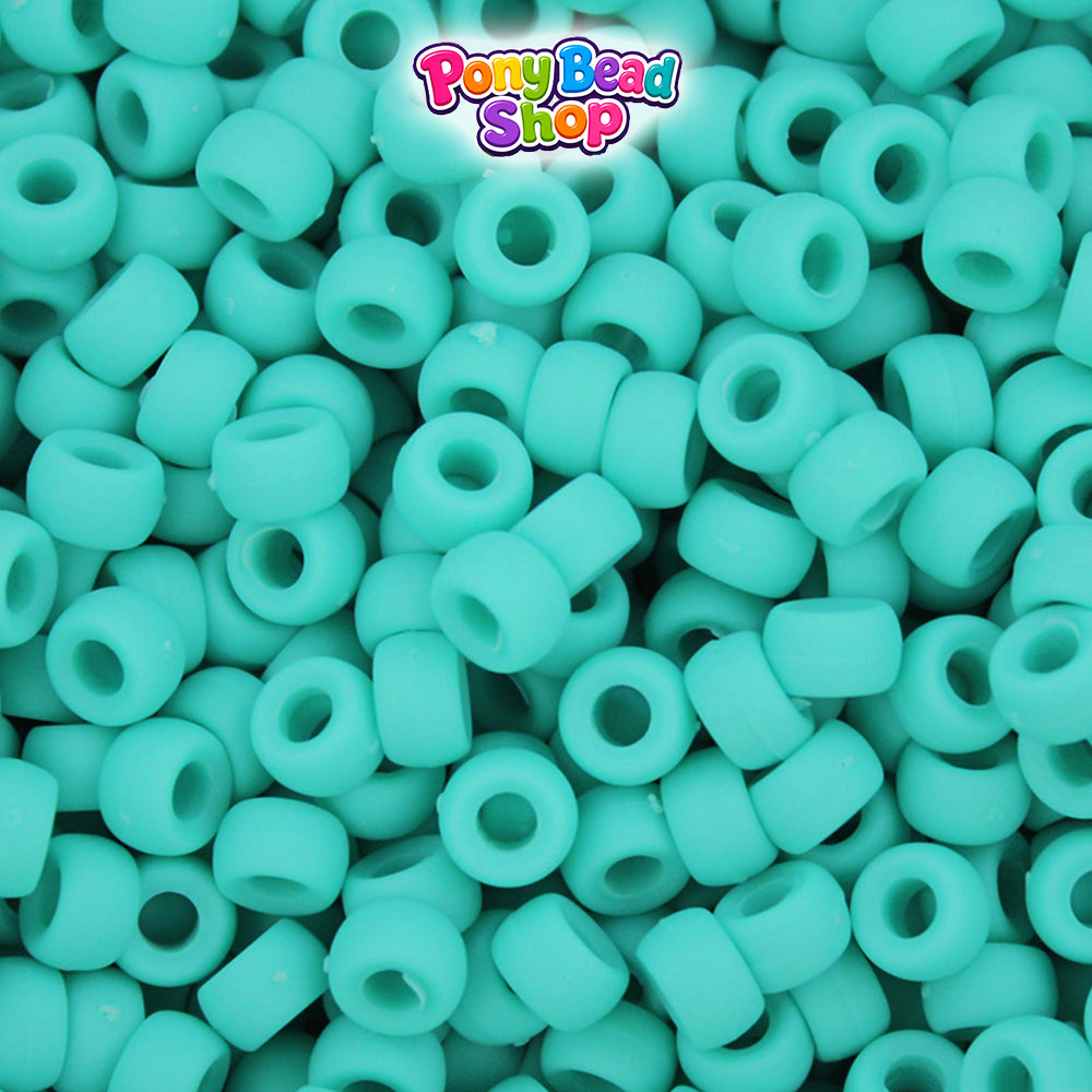 Light Turquoise Matte 6.5mm Mini Barrel Plastic Pony Beads (1000pcs)
