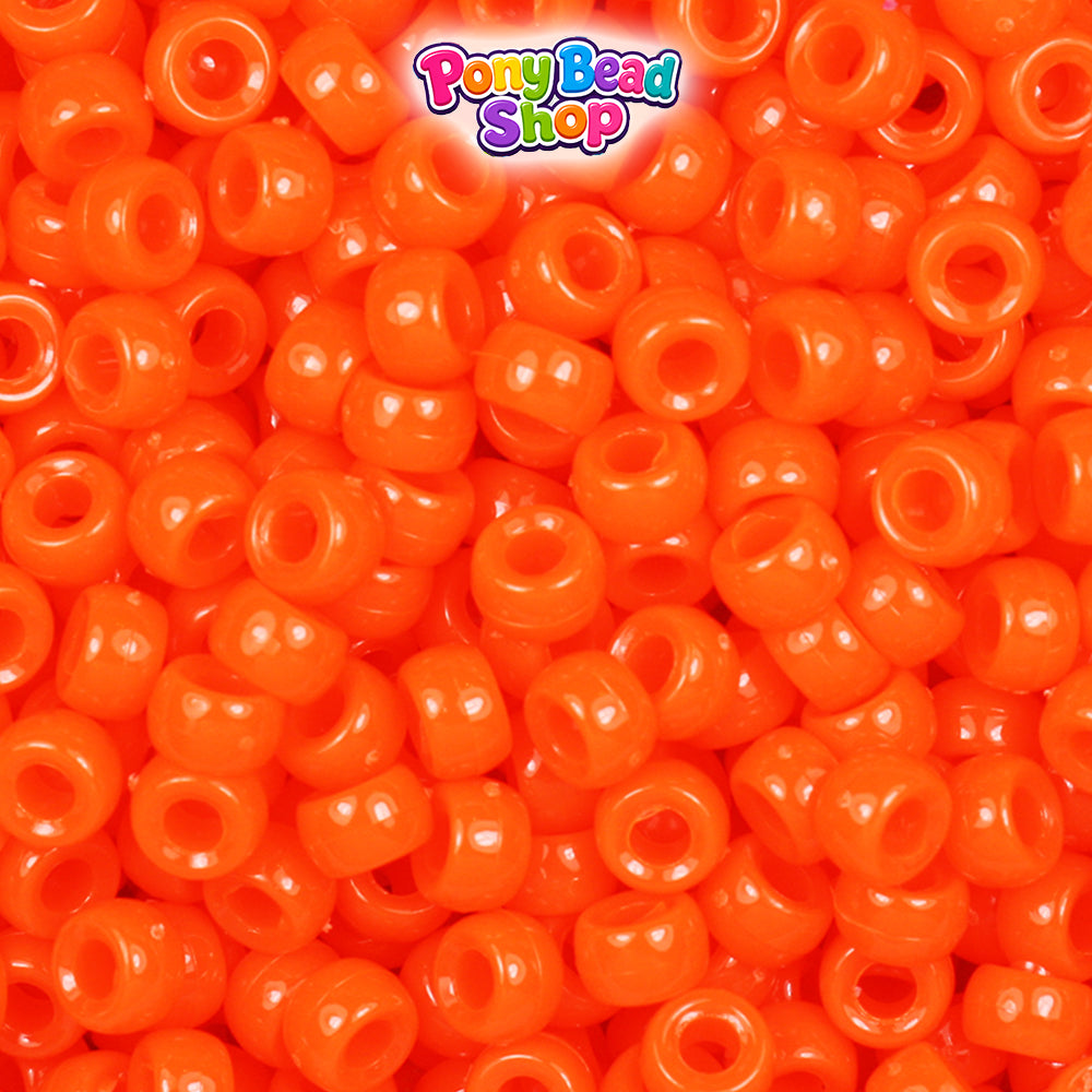 Tangelo Neon Bright 6.5mm Mini Barrel Plastic Pony Beads (1000pcs)