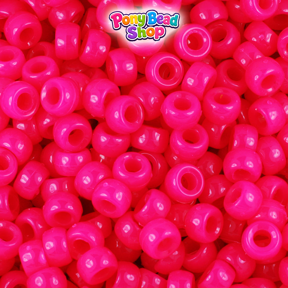Magenta Neon Bright 6.5mm Mini Barrel Plastic Pony Beads (1000pcs)