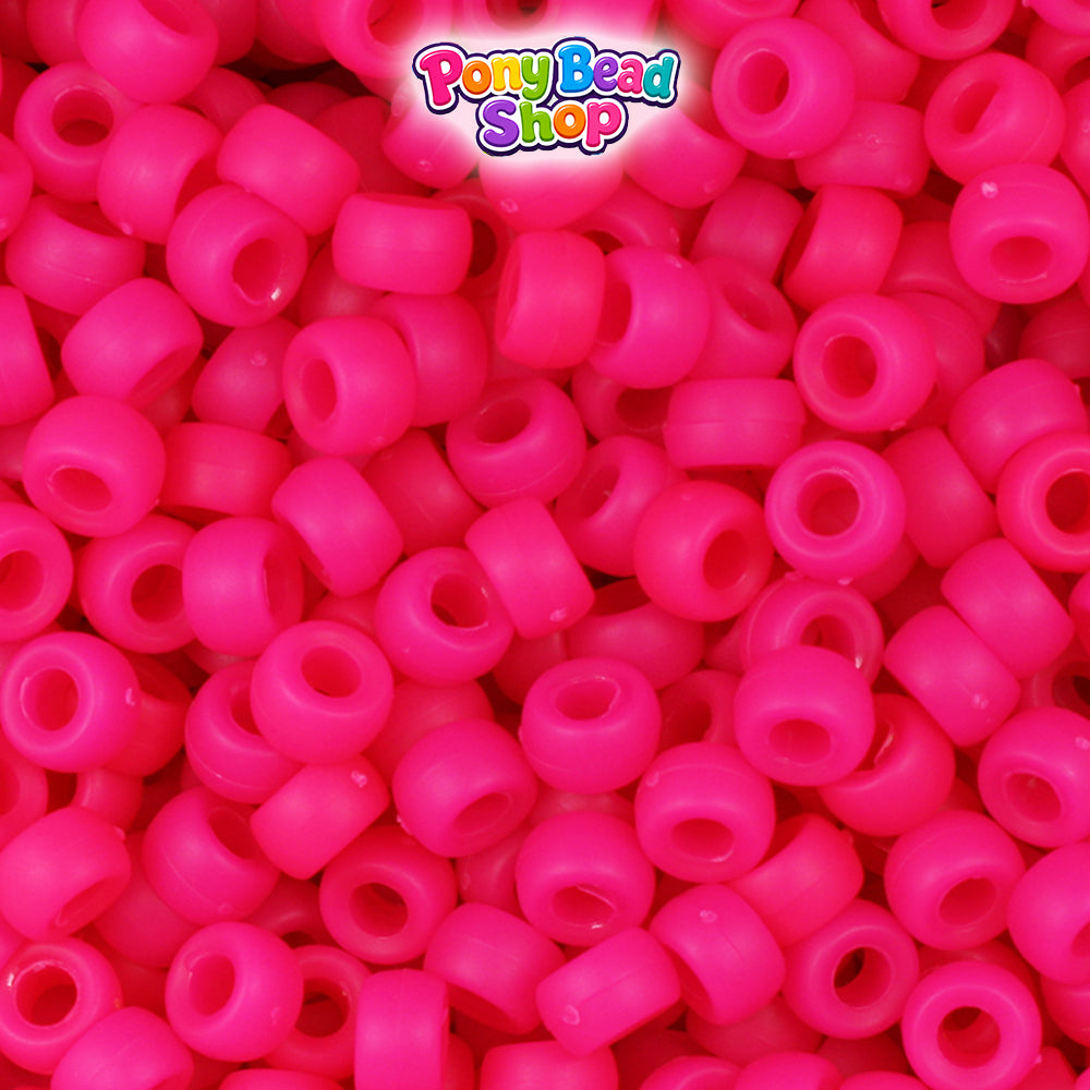 Magenta Matte 6.5mm Mini Barrel Plastic Pony Beads (1000pcs)